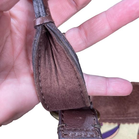 Lucky Brand Trippin Out Butterfly Tote Bag Canvas Suede Cotton Shoulder Bag - Picture 5 of 12